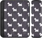 Joitme Cute Dogs Seat Belt Pads in Soft Polyester Flannel, Adjustable Car Seat Belt Pads, Kids Seatbelt Cushion