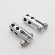 Toy Accessories 2PCS Metal Servo Arm Linkage Joint 2.5mm Tie Rod End Clevis Steering Rudder Joint Compatible with RC Boat Airplane Car Equipment Box