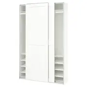 PAX / GRIMO wardrobe with sliding doors, white/white, 150x43x236 cm