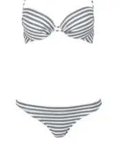 TOPSHOP WOMEN'S TAB SIDE TEXTURED SWIM BIKINI BOTTOMS WHITE SIZE US 4 NEW! $40