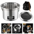 Mini Stainless Steel Camping Stove Gold/Silver Grilling Stove Picnic