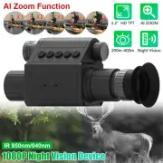 Laser IR Night Vision Scope 5x AI Zoom Crosshair Adjustable 32GB 1080P Video Cam