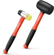 Rubber Mallet 16Oz Rubber Mallet Hammer & 35Mm Double-Faced Soft Mallet 2 PCS Bl