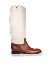 Canvas & Leather Heritage Flat Boots