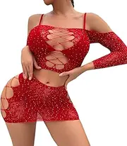 [Generic] Japanese Dress Rabbits Sexy Fishnet Lady Sexy Sexy Dress Womens Sexy Underwear Soild Dress Pure Color Mesh Bikini Sexy Underwear Plus Romper Lingerie