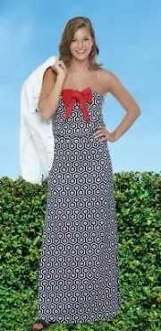 NWT Mud Pie Womens Leighton Strapless Maxi Dress Black Red S