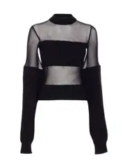 [Jean Paul Gaultier] Jean Paul Gaultier-Maglione Effetto Trasparente Di Jean Paul Gaultier-Donna S
