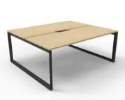 RAPIDLINE DELUXE LOOP LEG WORKSTATION Double Sided No Screen 2 Person W1200 x D1530 x H730mm Natural Oak/Black