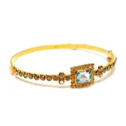 2.14ct Treated Brown Diamond Sleek Bangle 18k Yellow Gold