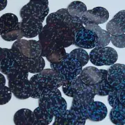 Round Sequin 12mm Top Hole Midnight Blue Hologram Glitter Sparkle Made in USA