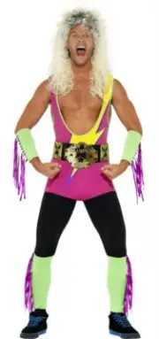 Smiffy's Men's 80's Retro Wrestler Adult Costume Size XL