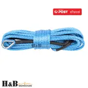 7MM x 15M Dyneema Winch Rope Blue Synthetic strap 4WD Boat Recovery BLUE