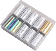 Daiilg 10 Rolls Nail Foils Polish Stickers Metal Color Starry Paper Transfer Foil Wraps Adhesive Decals Nail Art Decorations