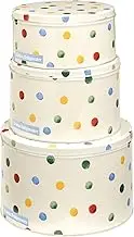 Bridgewater Emma Polka Dot Set 3 round cake tins - 250 (d) x 145mm, 225 (d) x 120mm, 200 (d) x 95mm