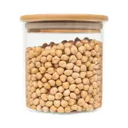 Glass Storage Jar with Bamboo Lid - 500ml (3 Pack)