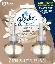 Glade PlugIns Scented Oil Air Freshener Refills Sheer Vanilla Embrace - 2ct