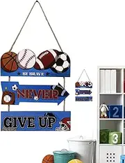 Sports Door Sign | Sport Bedroom Wall Decor,Art Decoration for Nursery Boys Kids Classroom Home Bathroom Living Room