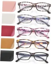 Reading Glasses for Women Men - 5 Pack Ladies Stylish Readers Mixcolor a 1.25 x