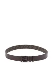 [FENDI] monogram-print reversible belt 110 Brown