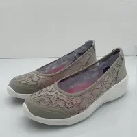 在飛比找Yahoo!奇摩拍賣優惠-SKECHERS 斯凱奇 灰色 蕾絲 織布 懶人鞋 健走鞋 