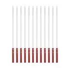 12pcs Kebob Skewers 55cmx10mmx2mm Stainless Steel Flat Sticks with Wood Handle