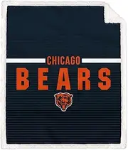 Chicago Bears Logo Letter Poly Spandex Blanket with Sherpa