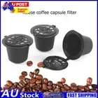 Reusable Refill Coffee Capsule Filter Shell for Nespresso Machine (Black)