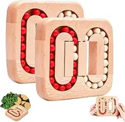 Rotating Magic Bean Fingertip Toy Wood Puzzles, Funny Bean Brain Teaser Sensory Puzzles, Cube Rotating Puzzle Fidget Toys, Educational Wooden Toy for Kids Adults (Acrylic,2Pcs)
