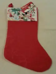 Disney fabric "MICKEY MOUSE & FRIENDS" Christmas stocking 16" long - NWT
