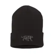 Wildlife Panther embroidered beanie hat, custom beanie hat