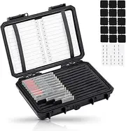 High Capacity 24 Slots M.2 2280 2260 2242 2240 2230 Case, Sturdy M.2 NVMe SSD Card Case with Label & Notepapter, Water-Resistant & Shockproof M.2 2280 SSD Holder Vertical Style M.2 Drive Organizer Box