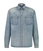 Dior Collared Long-Sleeve Denim Shirt SHIRTS CM42,SHIRTS CM43,SHIRTS CM40,SHIRTS CM41,SHIRTS CM39,SHIRTS CM37,SHIRTS CM38 blue