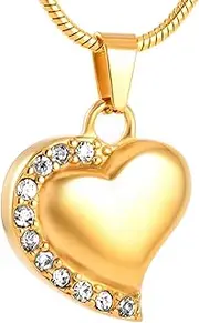 DOTUIARG Crystal Heart Urn Pendant for Ashes Necklaces Cremation Jewelry for Keepsake Memorial