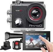 AKASO EK7000 Pro Touch Screen Action Camera 4K with Touch Screen EIS Adjustable View Angle Web Underwater Camera 40m Waterproof Camera Remote Control Sports Camera with Helmet Accessories Kit