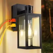 Porch Light with GFCI Outlet,Dusk to Dawn Motion Sensor Outdoor Light,3 Lighting