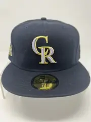 Colorado Rockies - New Era Hat Club Fitted Hat - Size 7 1/2 - Navy Gold