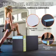 3-in-1 Foam Plyometric Jump Box, Adjustable Heights, 159 kg Capacity, Black