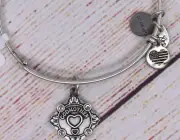 NEW Alex and Ani Because I Love You Godmother III Charm Bangle Silver Bracelet