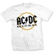 AC/DC Back in Black T-Shirt White New