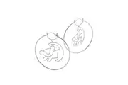 Couture Kingdom Disney The Lion King Simba Outline Hoop Earrings 4cm Silver