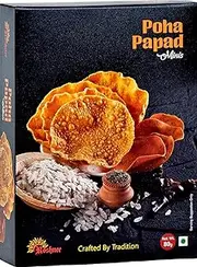 Roshnee Poha Papad (Natural, Minis) - 80 gm Boxes x 3 = 240 gm