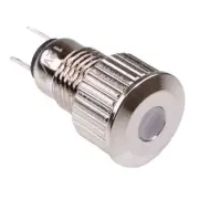 White Vandal Resistant 8mm Metal LED Indicator IP65