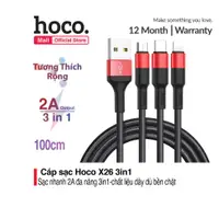 在飛比找蝦皮購物優惠-閃電 -Micro-C Hoco X26 3 頭充電電纜 1