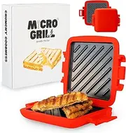 Micro Grill | Microwave Sandwich Maker - Grilled Cheese Sandwich Maker - Munchy - Toastie Maker- Panini Press - Travel Sandwich Maker (Red)