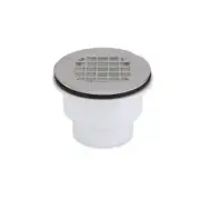 2 in. PVC Shower Drain, Snap-In Stainless Steel Strainer, Solvent Weld