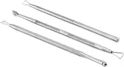 minkissy 3pcs Nail Tool Dead Skin Fork Cuticle Remover Nail File Buffer Dead Skin Cuticle Pusher Silver