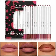 Lip Liner Pencil, 12 Colors Matte Lip Liner, Natural Matte Lip Makeup Pencils, Nude Waterproof Lip Gloss, Lip Liner for Girls, Long-Lasting Lip Pencils, Smooth Application Lip Liner