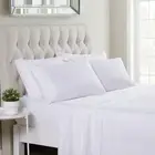 6 Piece Queen Sheet Set with Corner Straps - Soft Queen White Sheets with Bui...
