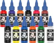 Professional Tattoo Ink Set, 12 Colours, 30ml Water-Based Pigments