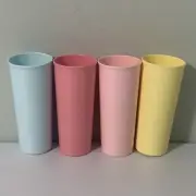 New Tupperware Set of 4 Pastel 16oz Tumblers #5107